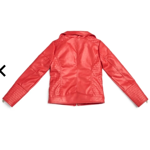 NEW GUESS Dana Faux-Leather Moto Jacket SZ 10 - Picture 3 of 7